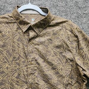 KÜHL Men's Leaf Print Hiking Trail Outdoor Performance Button Shirt Size Small